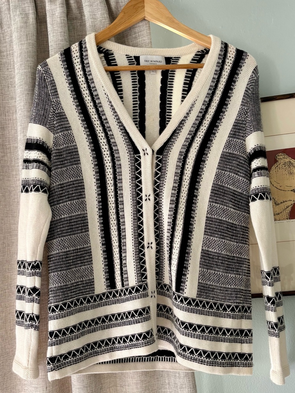 Eric Bompard Cachemire Striped Cardigan - Size S (Vintage, 15+ Years Old)